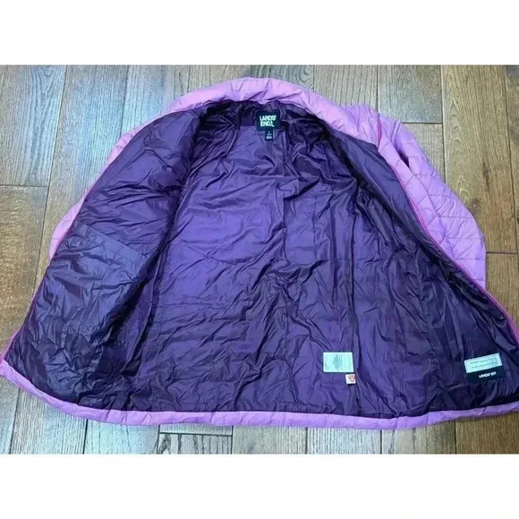Lands End Coat Youth 14/16 Purple Primaloft Puffer Jacket - Picture 4 of 7
